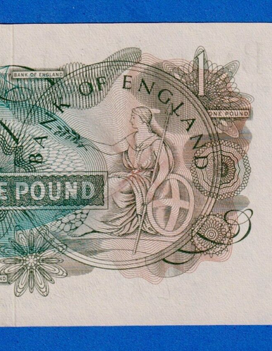 Great Britain UK England 1 Pound 1960-61 P374a QE II aUNC Note N05 805560 - Picture 4 of 4