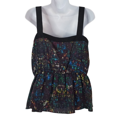 Derek Lam For Design Nation Sleeveless Button Up Peplum Nightshade Print Size S - Picture 2 of 9