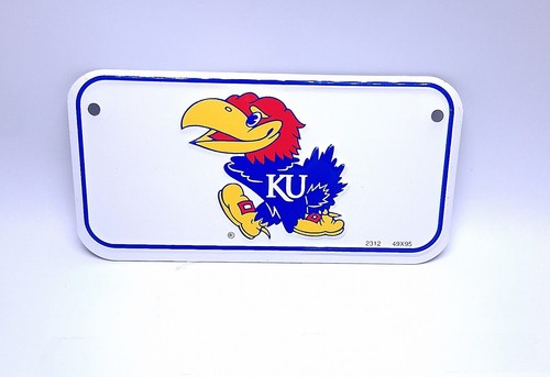 NCAA LICENSED KANSAS JAYHAWKS  6 X 3 METAL NOVELTY BCYCLE LICENSE PLATE TAG - Picture 10 of 10