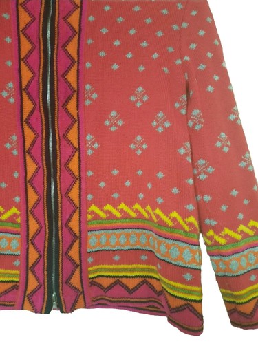 🔶️VINTAGE RETRO 80s BOGNER COLOUR RETRO STYLE CARDIGAN US 10 - Picture 4 of 8