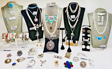 HUGE HIGH END SILVER TONE JEWELRY LOT-60 PCS-MANY SIGNED-TRIFARI-NAPIER-MONET+++
