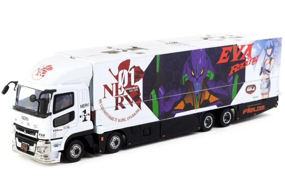 Tarmac Works Mitsubishi Fuso Truck W/Transporter EVA Racing Tarmac Works Mitsubishi Fuso Truck W/Transporter EVA Racing