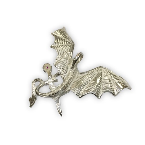 Pendente Drago con pugnale in argento 925% e brillante - Picture 3 of 4