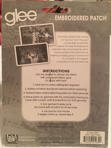 Glee Name Logo Patch Show Chor Musik Fan Songs bestickt Bügelbild Applikation NEU - Bild 2 von 12