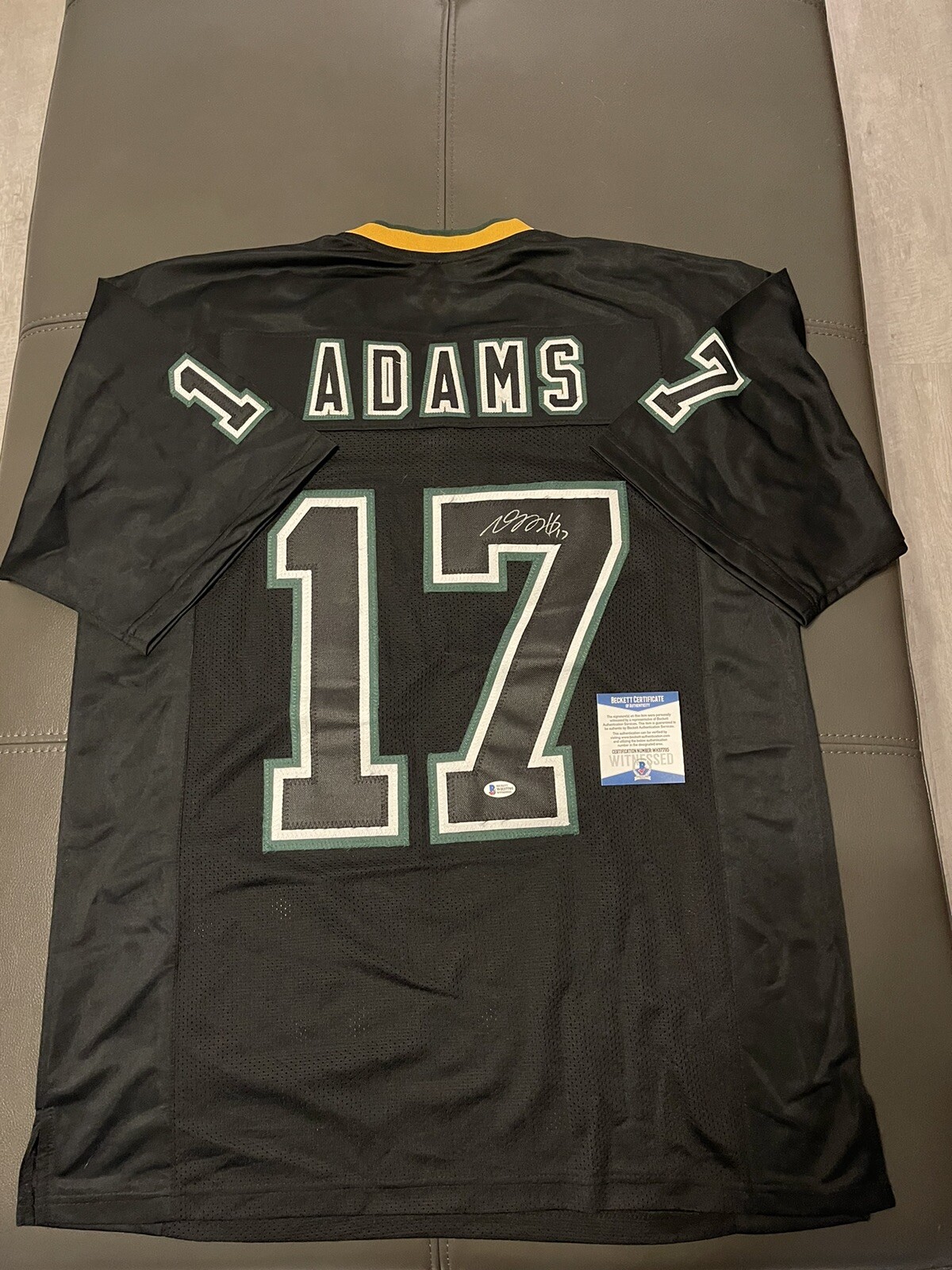 Davante Adams Autographed Signed Green Bay Packers Green Bay Pro Black Football Jersey (Beckett) 
