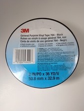 3M General Purpose Vinyl Tape 764 Black, 2 in x 36 yd 5.0 mil (Pack of 1)