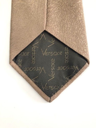GIANNI VERSACE Rare tie Beige Dot pattern silk Italy K2155 - Picture 4 of 24