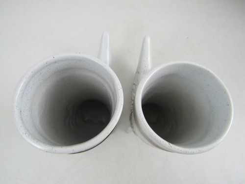 Lot Of 2 Vintage Old Germany Horn Shaped Ceramic Beer Steins - Picture 8 of 10