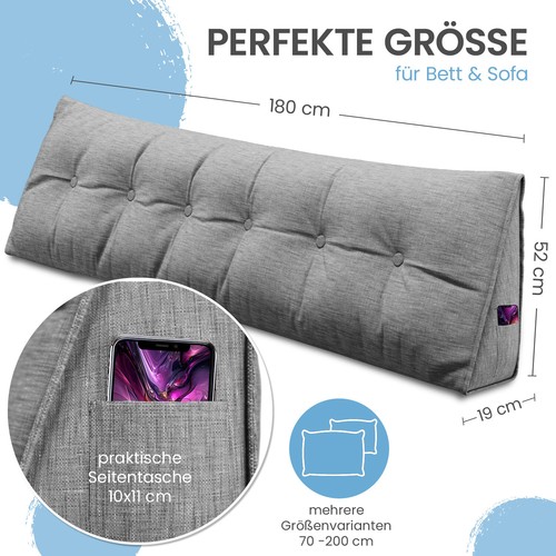 Rückenkissen Keilkissen Lendenkissen Lesekissen für Bett und Sofa geeignet - Bild 58 von 73