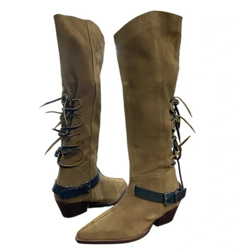 Free People Back lace Sway Low Womens Western slouchy Boots size 8.5