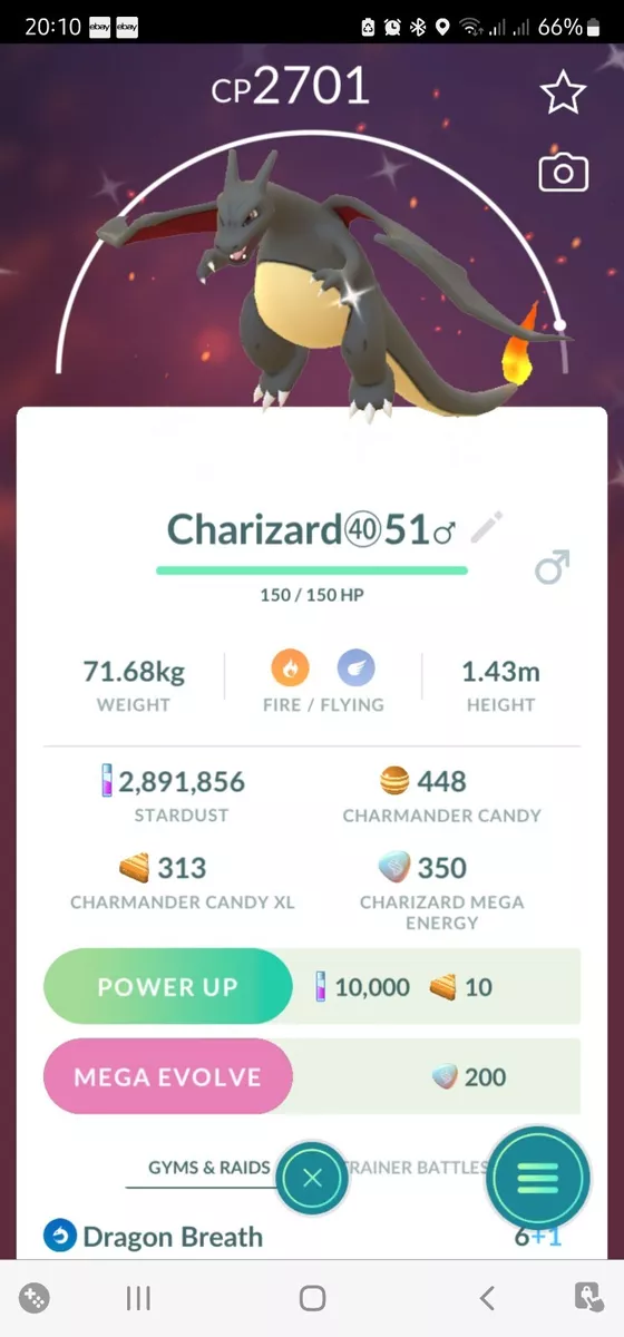 Shiny Charizard ( Two Charged Moves ) Pokemon Trade Go