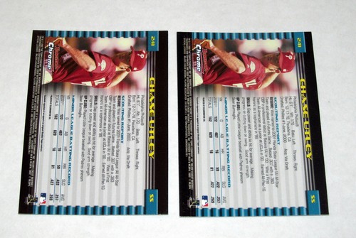 Bowman Chrome 241 Chase Utley 2002 lote (x2) ¡tarjeta temprana de los Filis! - Imagen 2 de 2