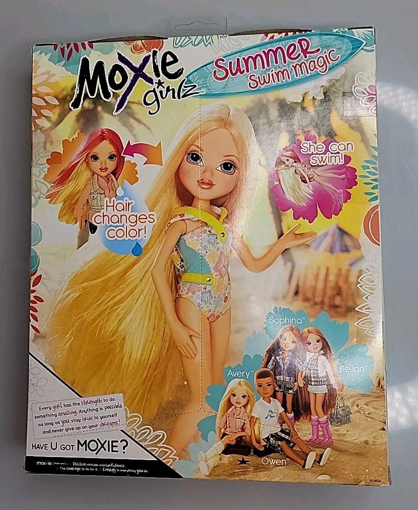 NRFB Moxie Girlz Avery Summer Swim Magic MGA Color Change Hair