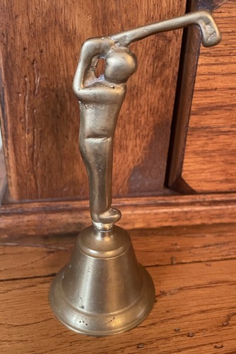 Campana da golf uomo in ottone massiccio vintage design minimalista - Foto 3 di 5