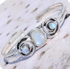 Attracted Rainbow Moonstone Gemstone Jewelry Cuff 925 Sterling Silver Bracelet