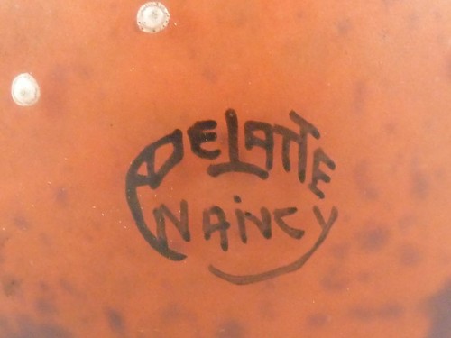 Delatte, Nancy, Jugendstil / Art Deco - Glas-Vase m. Email-Aufl., 14,5 cm hoch - Picture 3 of 3