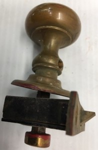 Antique Rare 1 Sided Smaller Brass Door Knob Lock Block Closet
