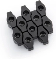 DuBois 1/4"-20 Wing Knobs 10 Pack, Clamping with 7/8" Depth & Black 