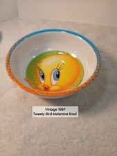 1997 Looney Tunes Tweety Bird Bowl Warner Brothers Zak Cereal Soup Hard To Find