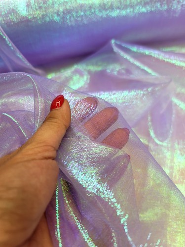 Iridescent Organza Fabric 54" Sold by the Yard Lavender  - Picture 2 of 10