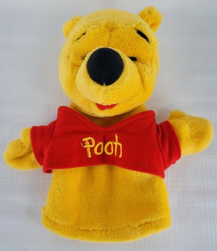 Disney Winnie the Pooh Hand Puppet Plush Mattel Arcotoys Stuffed Bear 9" Tall - Picture 5 of 9