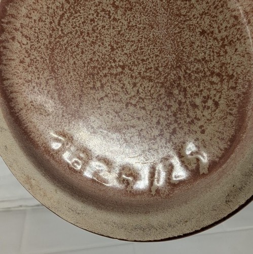 Vaso ceramica Germania Ovest vintage anni 70 1824-25 manici smalto rosso motivo rialzato - Foto 7 di 13