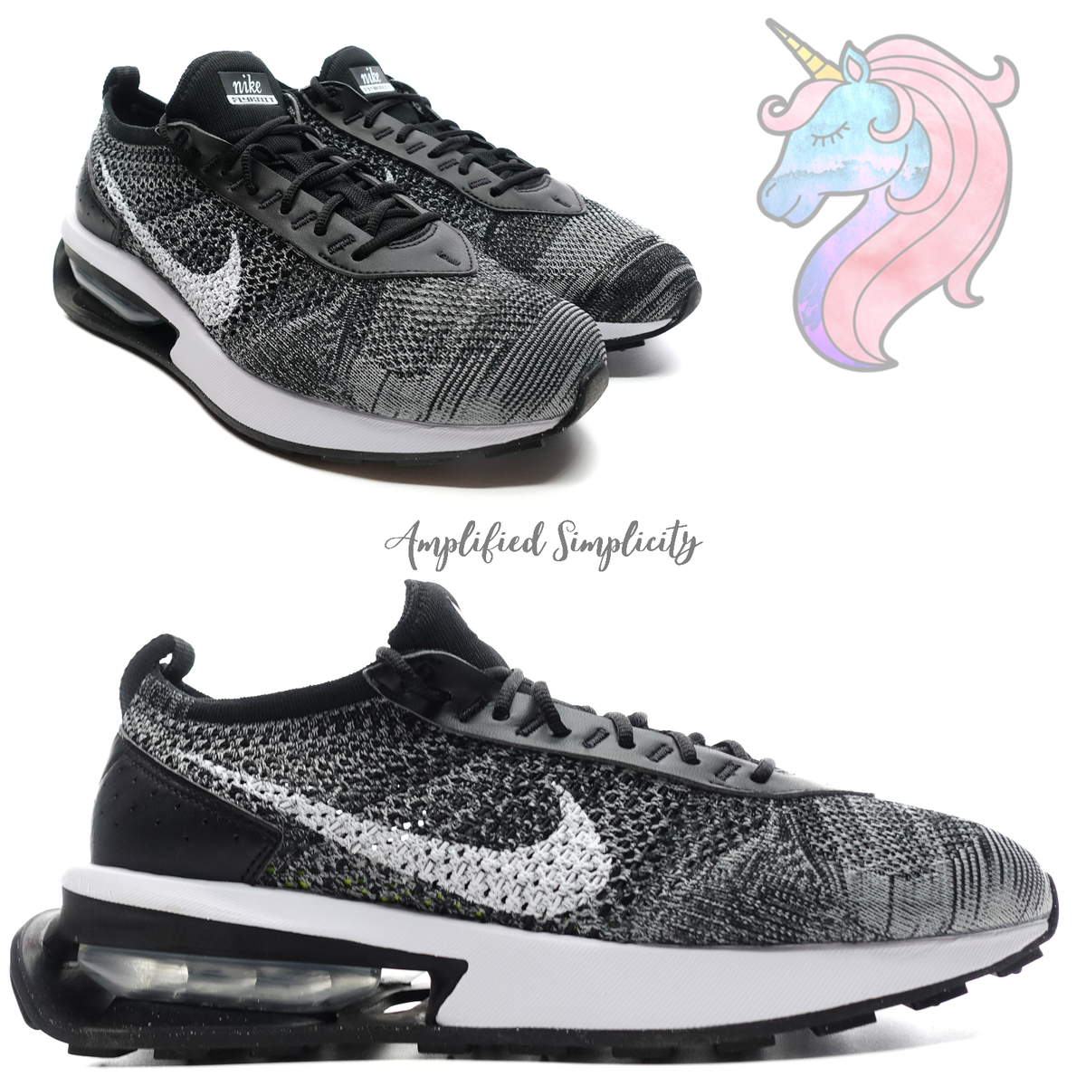 Mens Nike Air Max Flyknit Racer Oreo Black White Sneakers DJ6106