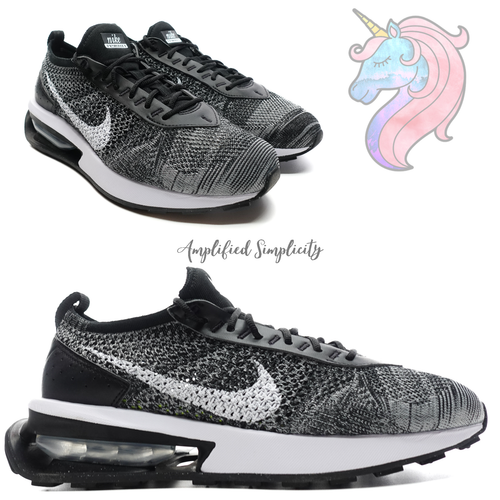 Mens Nike Air Max Flyknit Racer Oreo Black White Sneakers DJ6106 001 New - Picture 1 of 20