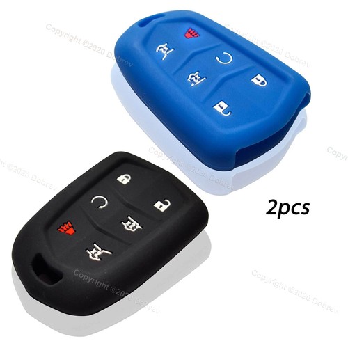 2x Silicone Case Protector Holder Fob Cover for Cadillac Escalade ESV Smart Key - Picture 3 of 4
