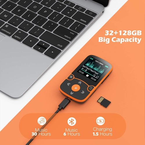 32GB MP3 Player with Clip, AGPTEK Bluetooth 5.0 Lossless Sound with FM Radio, Vo - Picture 7 of 9