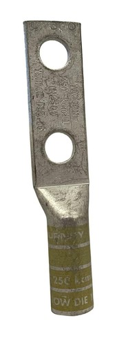 Burndy YA292N Compression Lug 250 kcmil 2 Hole 1/2 In Stud Copper Yellow Die 16 - Picture 1 of 6