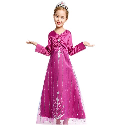 Modle Cosplay Rapuzel Snow Queen Party Girls Frozen 2 Elsa Anna Dress for Girl - Picture 5 of 10