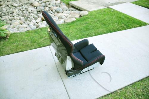 Yellow Carbon Fiber Low Max Style Cloth Red Stitching Racing Seat with Slider - Bild 4 von 6