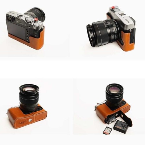 2024 Hecho a Mano Cuero Genuino Cámara Media Cubierta Estuche Bolso para Fujifilm X-E3 - Imagen 8 de 18