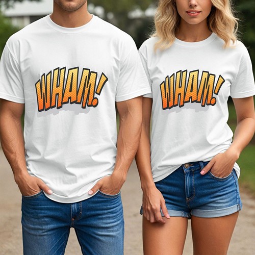 WHAM Comic Style T-Shirt | Retro Pop Art Sound Effect Tee |Unisex Action Graphic - Picture 20 of 20