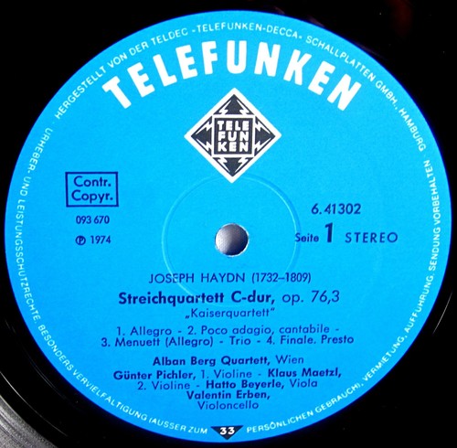TELEFUNKEN 1974 Haydn ALBAN-BERG QUARTET String Quartets 6.41302 NM - Imagen 2 de 4