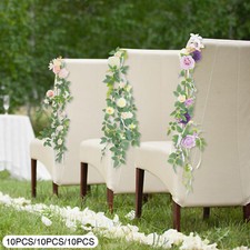 10 Pieces Wedding Chair DIY Decorations, Wedding Aisle Floral Artificial Flowers