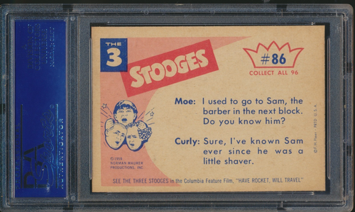 1959 FLEER THE 3 STOOGES #86 ROUND AND ROUND... PSA 9 MINT - Picture 2 of 2