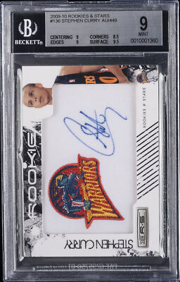 2009-10 PANINI ROOKIES & STARS AUTO #136 STEPHEN CURRY RC