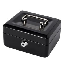 Small Lock Box with Money Tray Cash Box for Kids Portable Metal Money Safe fo...