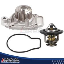 Water Pump w/ Thermostat Housing Assembly for 88-95 Honda CRX Civic 1.5L 1.6L 