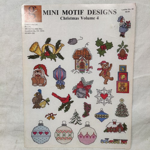 1983 Vintage Mini Motiv Designs Weihnachten Band 4 Nadelspitze Kreuzstich Broschüre 20 - Bild 9 von 24