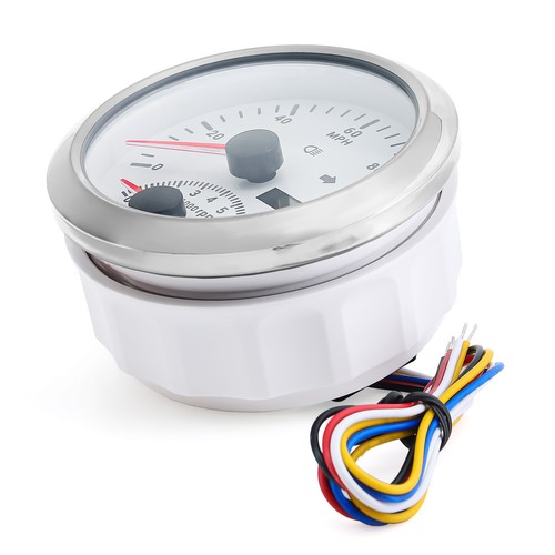 Velocímetro GPS blanco 85 mm 125 MPH con tacómetro calibre 8000 RPM para barco coche ATV - Imagen 7 de 13