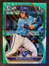 2023 Bowman Draft Blake Mitchell 1st Aqua Wave Refractor /125 #BDC-133 Royals