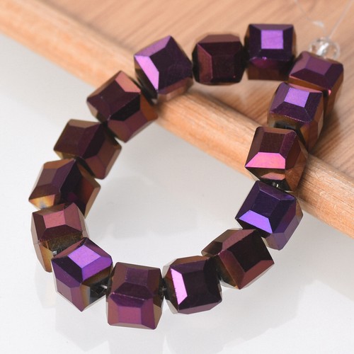 3mm 4mm 6mm 8mm 10mm Cube Faceted Crystal Glass Loose Craft Spacer Beads - Picture 20 of 50