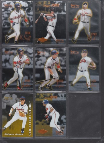 1995 Select Ceritified Braves Team set, 8 cards, nrmt Chipper Maddux