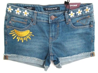 Vigoss Girls Medium Wash Blue Denim Cut-Off//Cuffed-Up//Hemmed Jagger Shorts