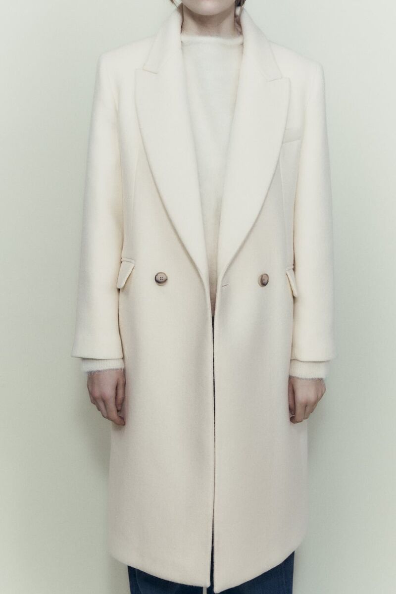 ZARA WOMAN PREMIUM WOOL BLEND COAT ECRU SIZE XS 2061/122 | eBay