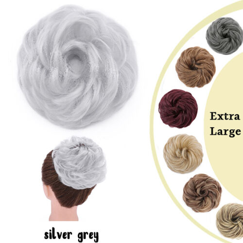 Messy Curly Fake Hair Bun Piece Extensions Hairpiece Hair Clip In Scrunchie US - Picture 73 of 97