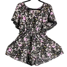 Young USA - Black Floral Romper - Sz. M